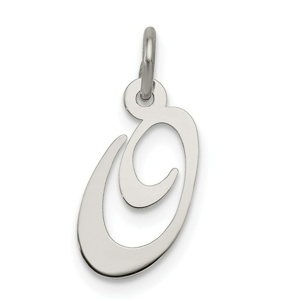 Sterling Silver Small Script Initial O Charm Sterling Silver Small Script Initial O Charm